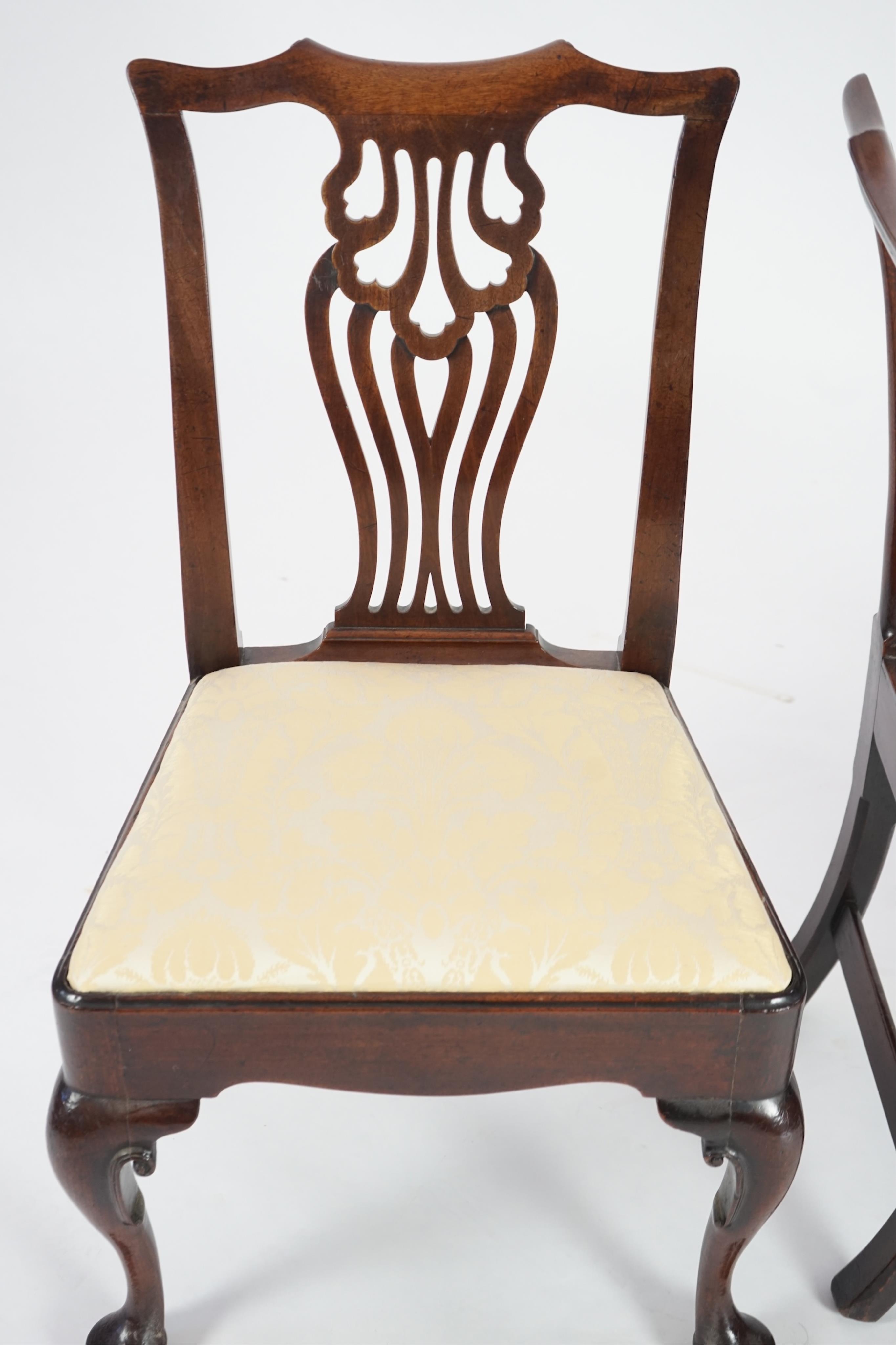 A set six George II mahogany dining chairs